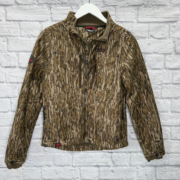 Mossy Oak Youth Sherpa Jacket Size XL Camouflage Full Zip Brown Tree Hunting - Picture 1 of 8